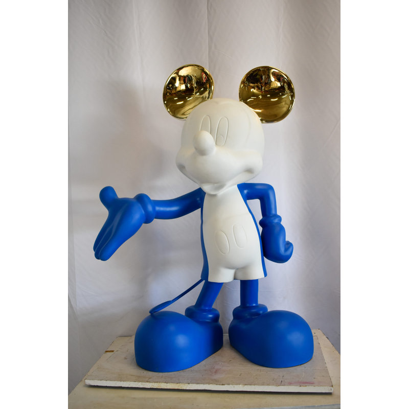 Abstract & Geometric Chic Blue and White Giant Mouse Resin Statue 31" x 15" x 48"H