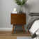 Boneva Mid-century Modern 2-Drawer Nightstand with Hidden Drawer and Built-In Outlets