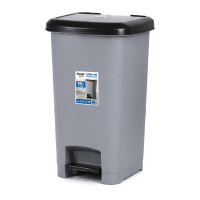 30L Slim Trash Can with Foot Pedal – Step-On Garbage Bin with Odor-Trapping Lid, Small Plastic Wastebasket for Bathroom, Kitchen, Office, Under Desk, Bedroom, and Dorm – Space-Saving Narrow Design