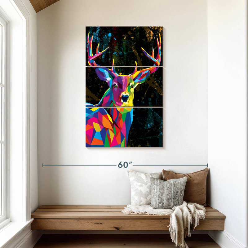 Buck de couleur géométrique Brampt, H 45 po x l 28 po