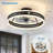 19.7 inch Low Profile Matte Black Dimmable LED Ceiling Fan Light with Remote Control for Dinning Room and Bedroom-1709896933