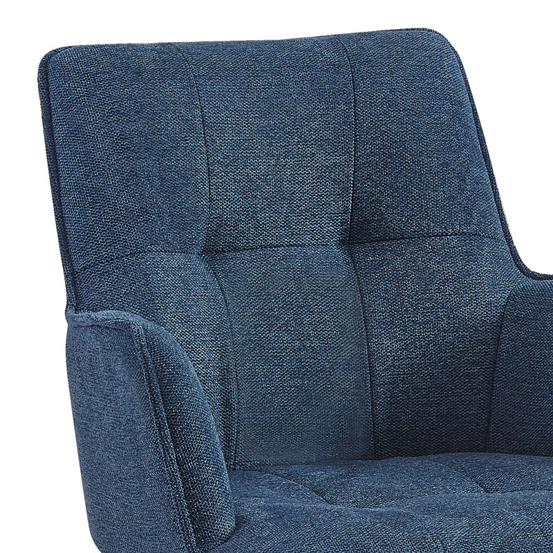 Chaise de bureau pivotante en tissu Jadel , Bleu natté