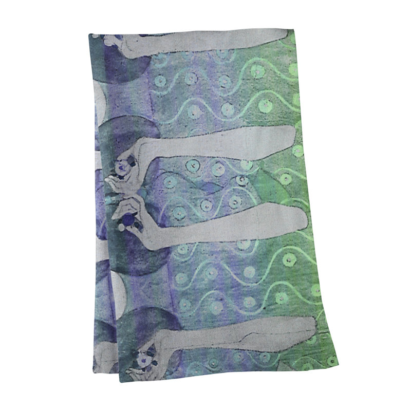 Serviette de thé ange mariés Magaw, Polyester sergé, Vert / Bleu
