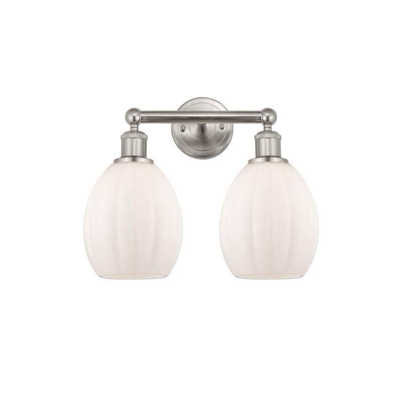 Bolduc 2 - Light Dimmable Vanity Light, Matte White, Brushed Satin Nickel