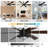 72 Inch Black Modern Farmhouse Extra Large Ceiling Fan with Dimmable LED Light and Remote , 6 Speed DC Motor 6-Blade Crystal Ceiling Fan for Living Room-437049023