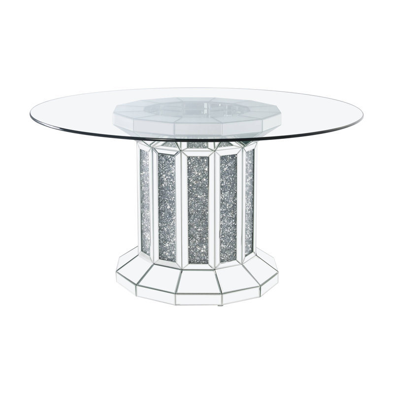 Dining Table,Glass dining table with Cross oval base,Kitchen table