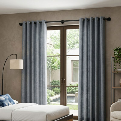 Tringle à rideaux industrielle ajustable, tringle à rideaux noire pour chambre à coucher et salon, fixation murale ou au plafond, 18 po à 88 po