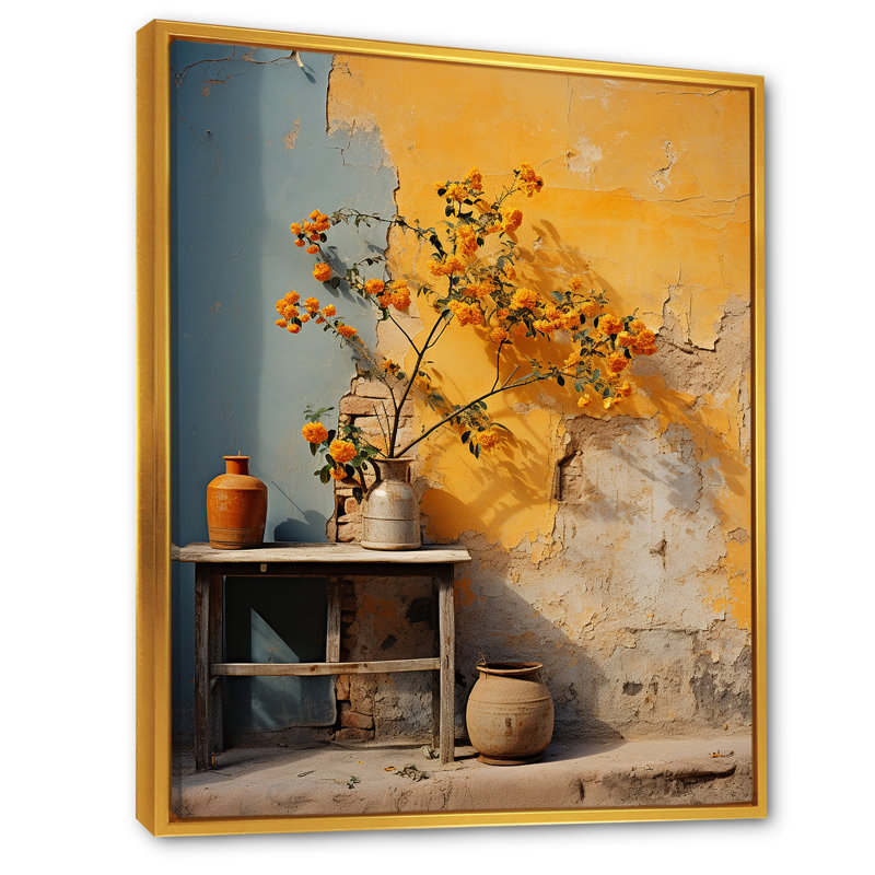 Minimalisme de la simplicité sur toile, H 40 po x l 30 po x P 1,5 po, Cadre flottant doré