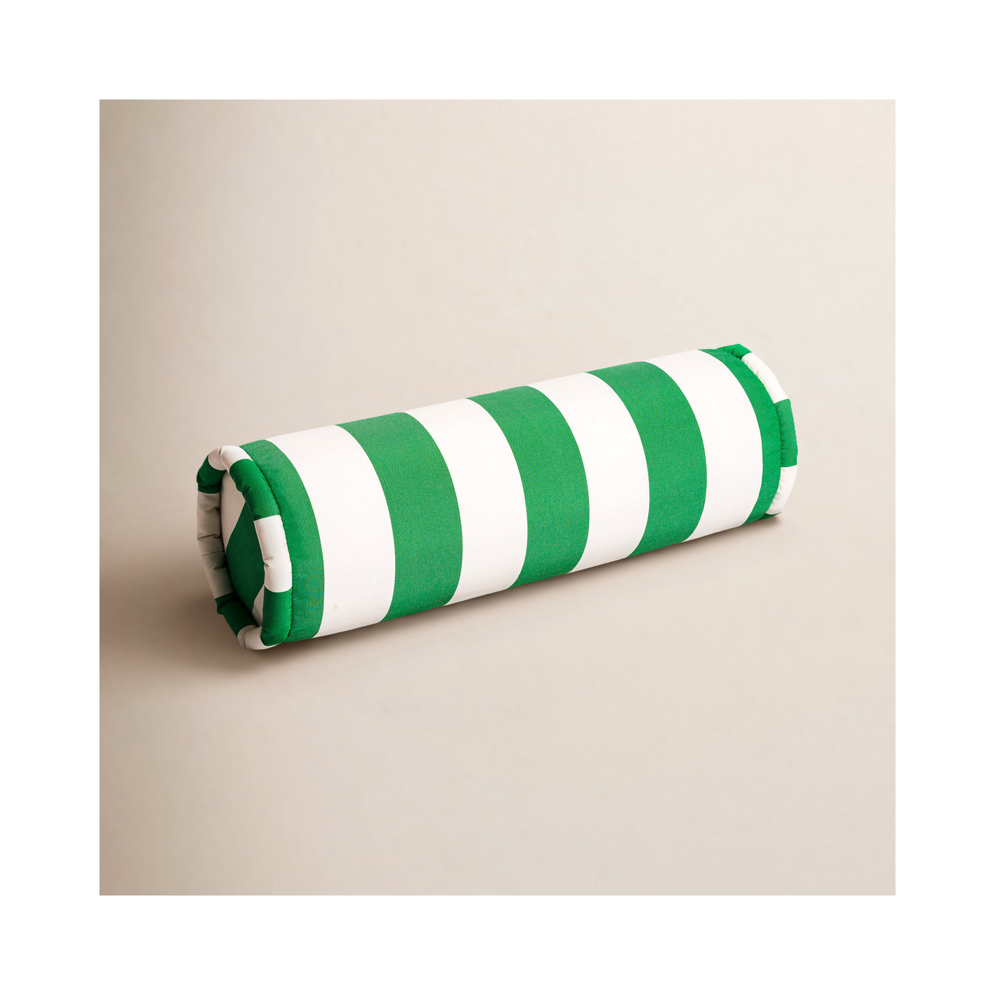 Calvi Outdoor Bolster, Green Striped