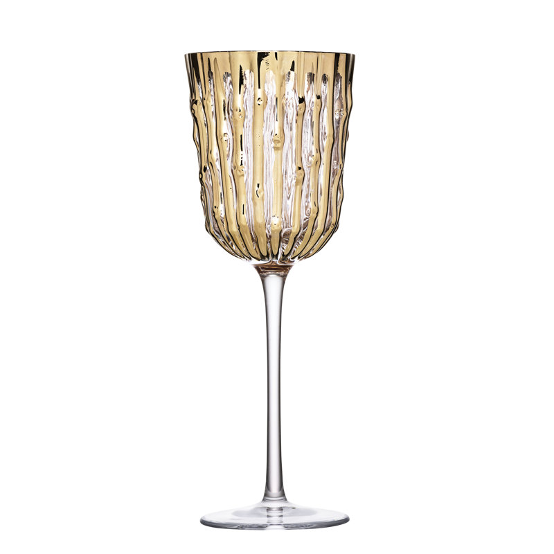 Bamboo Wine Glass, Gold