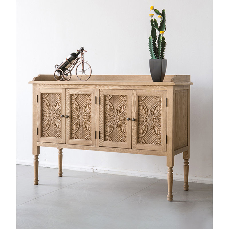Retro Simple Carved Large-Capacity Console Table