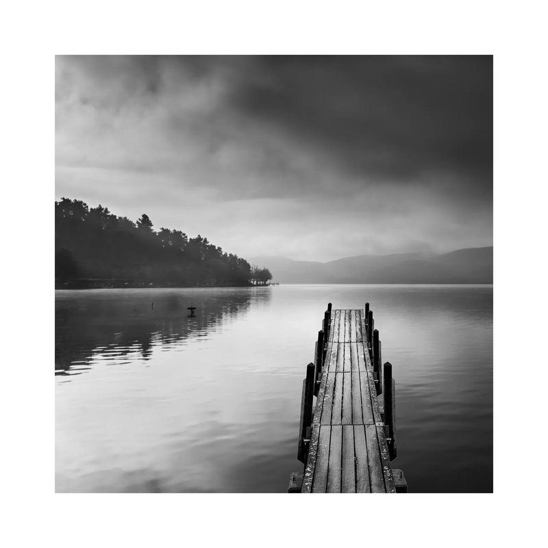 Lake View With Pier Ii by George Digalakis - Wrapped Canvas Print, 30.48 cm H x 30.48 cm W