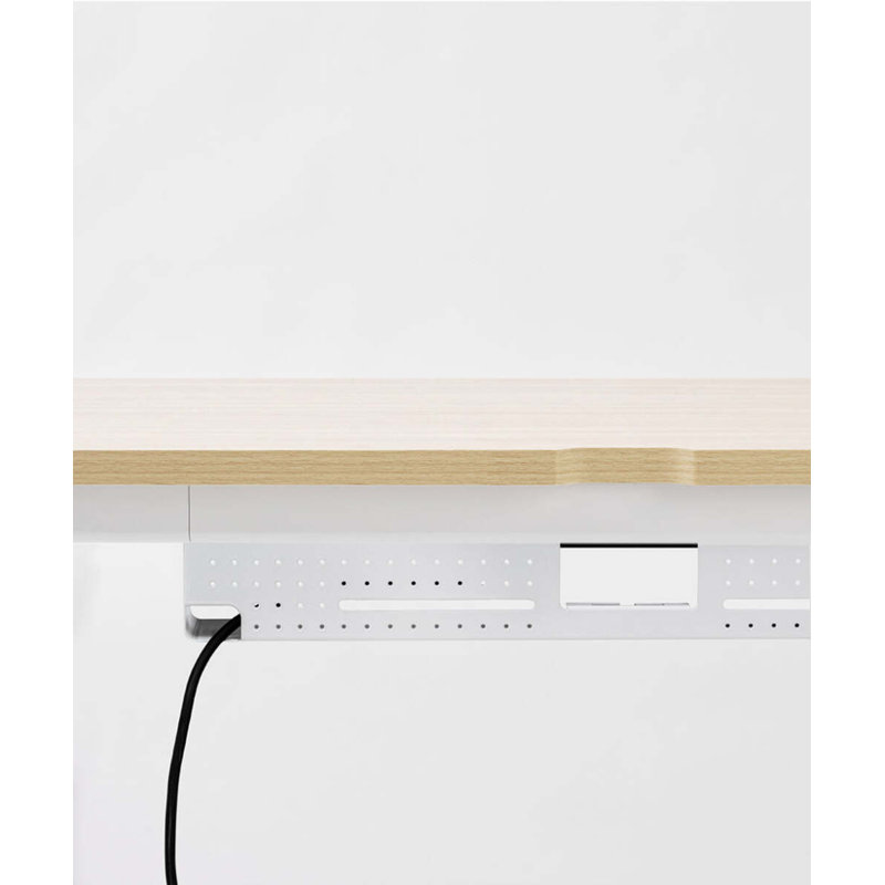 Daily Desk, White, Woodgrain, 28.5" H x 48" W x 24" D