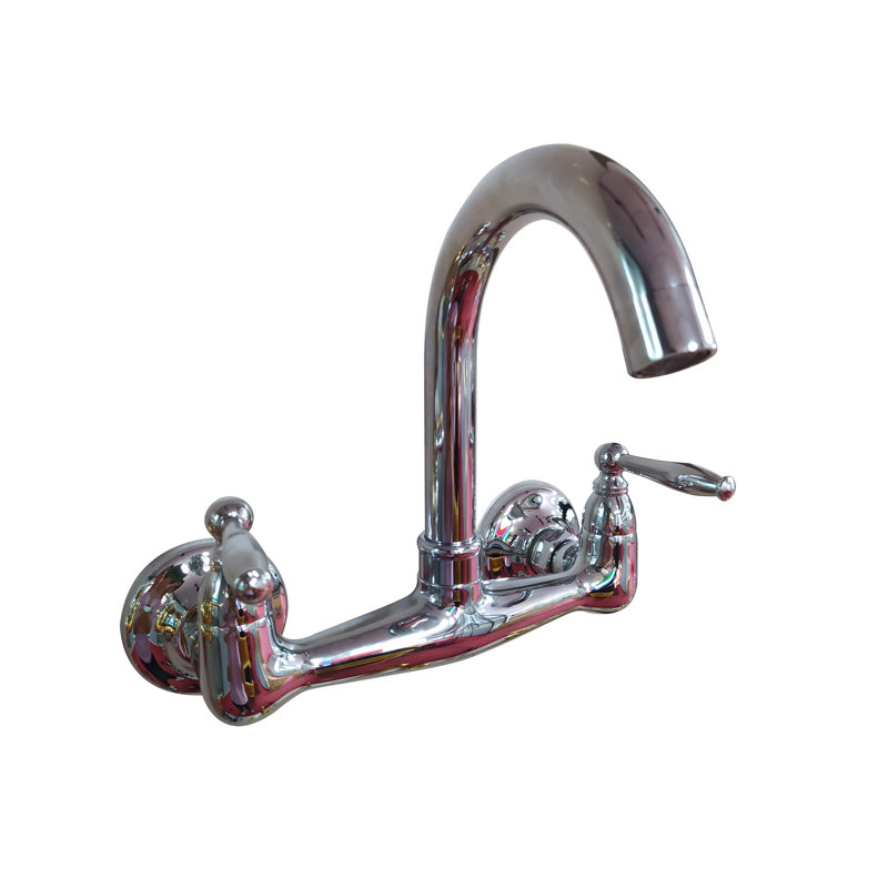 Robinet mural Faye, Chrome poli