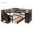 Twin-Twin Over Full L-Shaped Bunk Bed With 3 Drawers, Portable Desk And Wardrobe, Espresso(OLD SKU:LT100542AAP)-1815436207