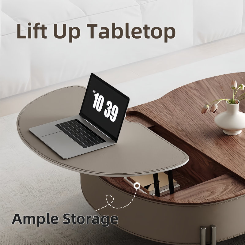 Table basse 64 "entièrement assemblée avec tiroir et base en acier inoxydable 