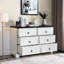Commode 6 chambres blanche - unité de rangement spacieuse avec commode en bois à 6 tiroirs