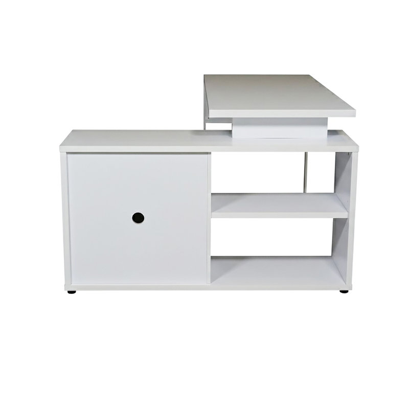 Apogee L-Shaped Writing Desk, White