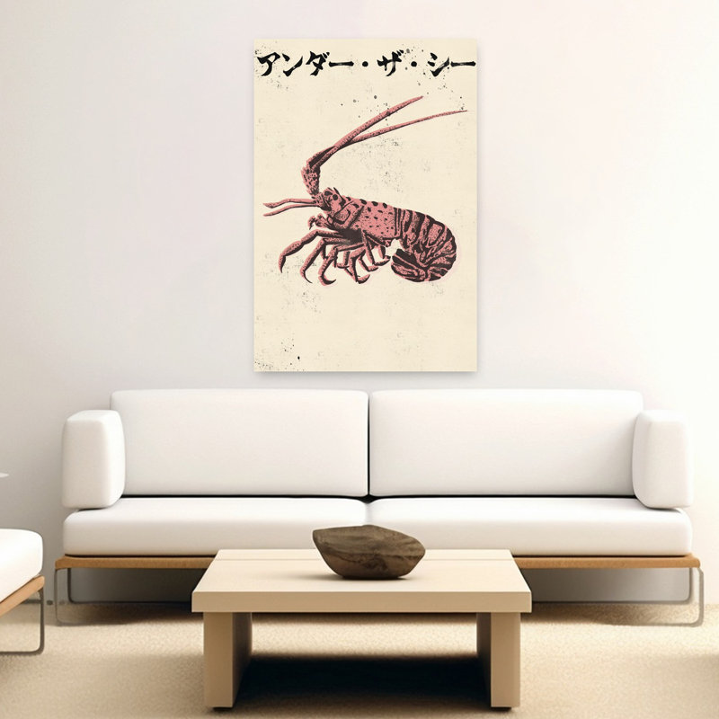 «Under The Sea», art mural rétro «Bold Homard» rétro, H 60 po x l 40 po