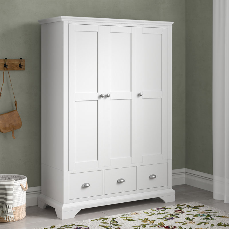 Ziggy 3 Door Wardrobe, White