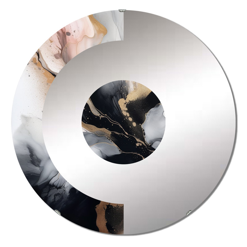 Serpa - Miroir mural demi-cercle, 23,6 po x 23,6 po