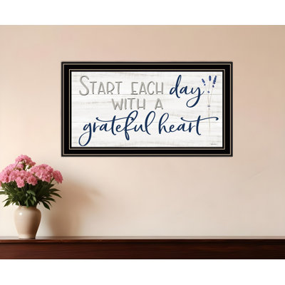 «Grateful Heart», impression murale encadrée noire