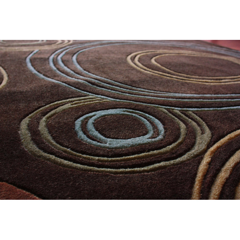 Tapis brun touffeté à la main Lakefield, Rectangle 7 pi 6 po x 9 pi 6 po