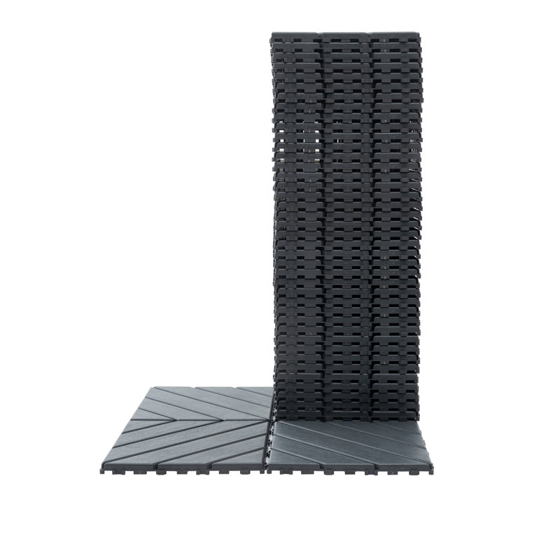 Carreaux de terrasse en plastique emboîtables, Gris foncé