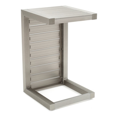 Silver Outdoor Table - Enhances Your Living Space Aluminum Side Entertaining Area