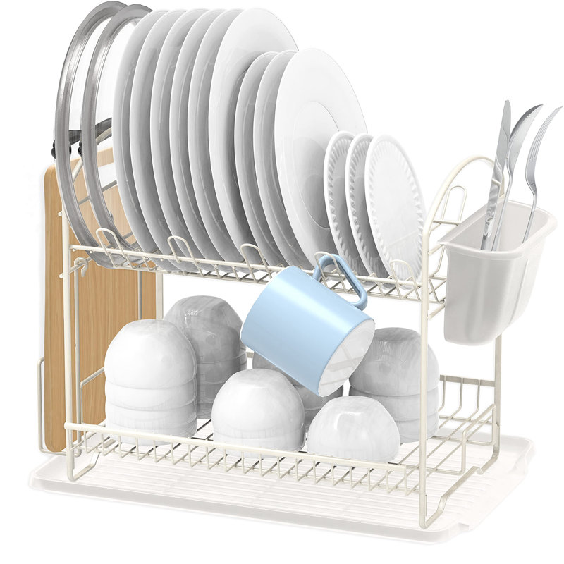 Panier à vaisselle en acier inoxydable, Blanc
