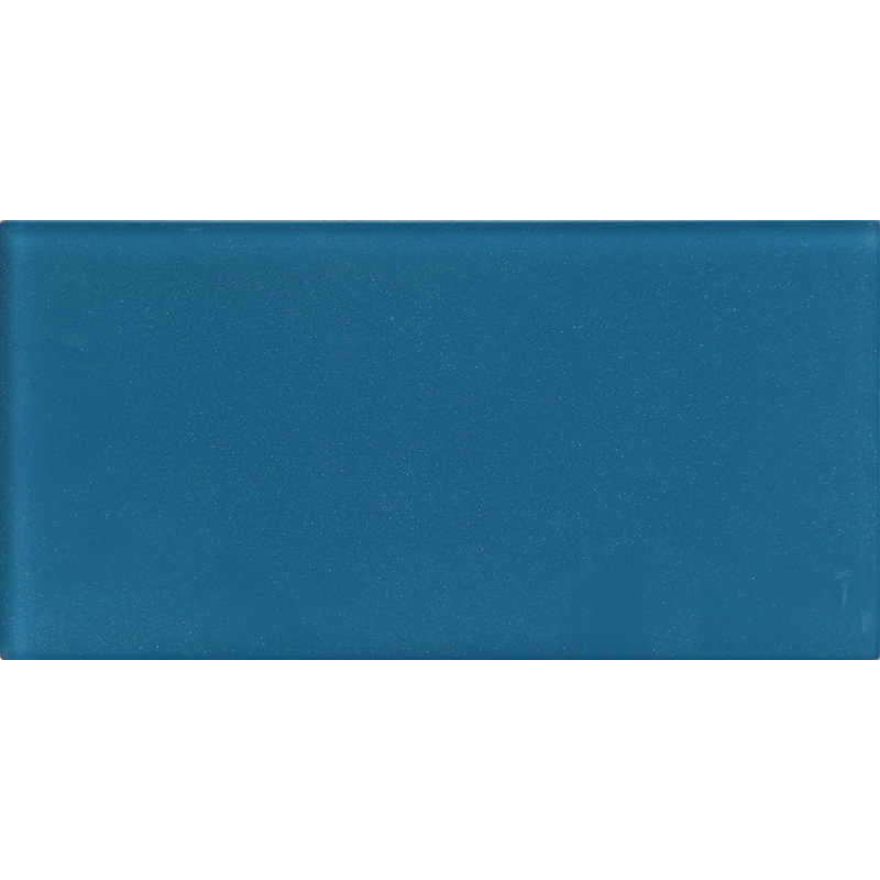 3"X 6" Matte Finished Glass Subway Tile, Ocean Blue