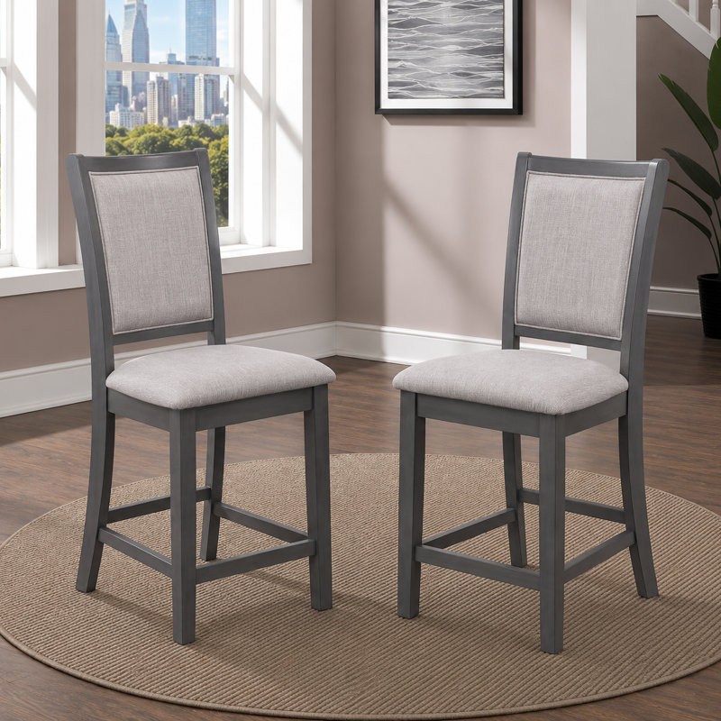 Chaise d'appoint rembourrée en polyester Josiha, Gris