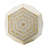 18x18x21" Hexagonal Capes  Stool, Cream/Yellow