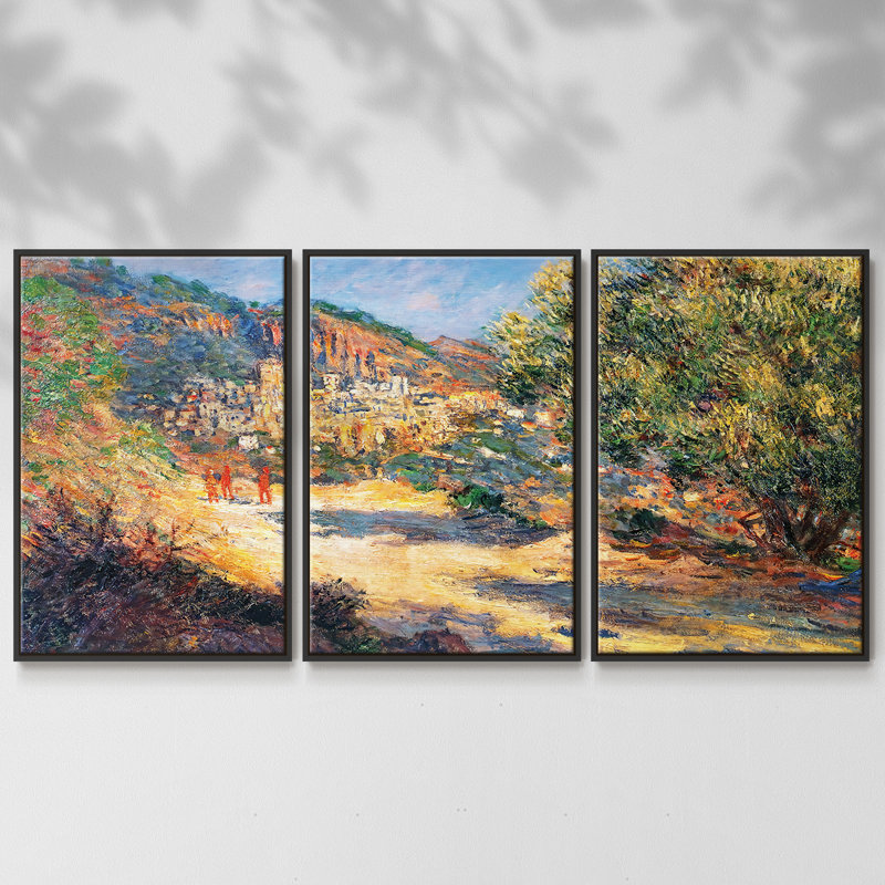 The Road to Monte Carlo, 1883 - 3 pièces, reproduction sur toile, Noir