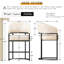 Tabouret de bar moderne de 26 po, base en similicuir blanc et métal noir, tabouret de bar à hauteur de comptoir.-133682348-133682350