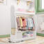 Cloud-Shaped Kids Dress-Up Wardrobe with Mirror, Open Hanging Rail & Storage Shelves-2135383735