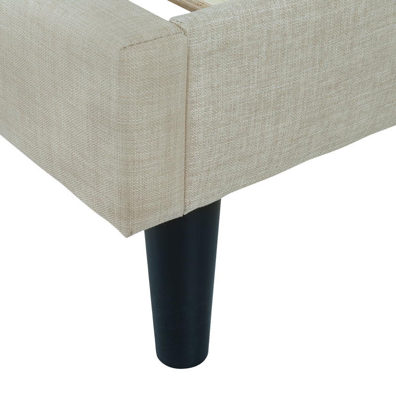 Lit plateforme à profil bas Dajai, Beige, Très grand