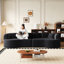 Canapé modulaire incurvé surdimensionné, 106,3 pouces, moderne, sans os, nuage, sans os, avec 6 coussins, canapé de luxe en chenille à quatre places en mousse à mémoire de forme profonde-32501394