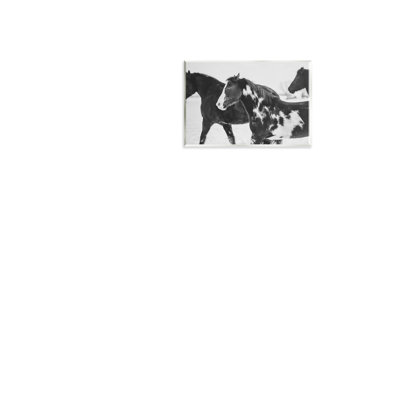 Plaque murale «Black and White Winter Horses» par Amy Carroll