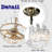 24'' Wide Vintage Mid-century Modern Chandelier 4-light 4-tier Clear Art Glass Pendant With Antique Bronze Finish For Living Room, Dining Room