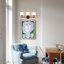 Applique murale à bras moderne à 3 lumières avec abat-jour en verre côtelé noir mat - l 22,24 po câblé avec lumière à intensité variable pour le couloir du salon