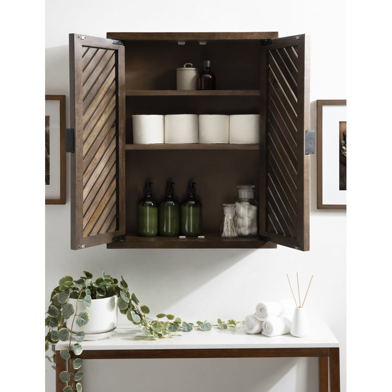 Armoire de salle de bain 2 portes Wildon Home® Domitilla, Brun