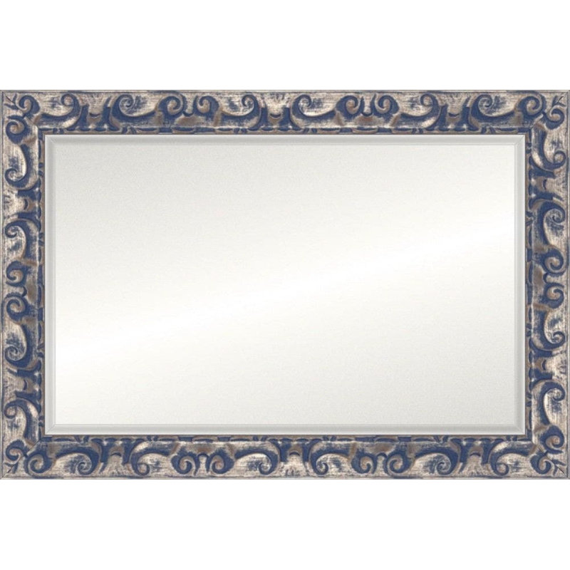 Brushed Signature Mirror, Brushed Silver Blue, Non-Beveled