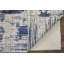 Tapis abstrait en viscose tissé à la main bleu / ivoire-329734973