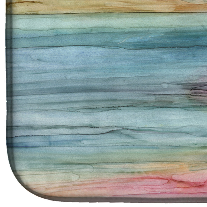 Multicolor Abstract Rainbow Polyester Dish Drying Mat