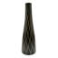 Vase en forme de bouteille en bois de manguier noir et naturel Chic Wavy Lines