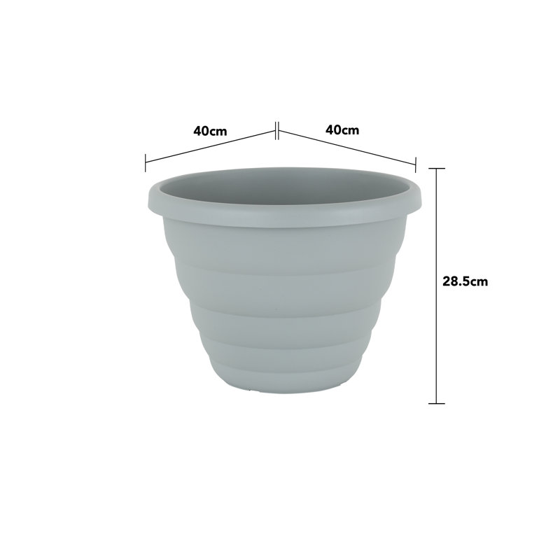 Wham Beehive Round Pot Cement, 28.5 cm H x 40 cm W x 40 cm D, Grey