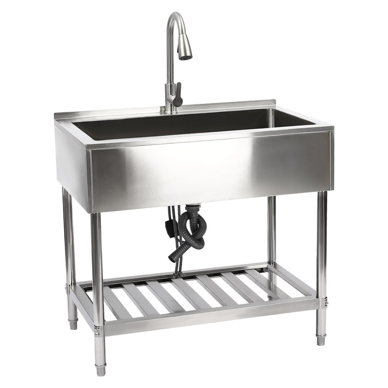 Stainless Steel Kitchen Sink Freestanding Sink with Faucet