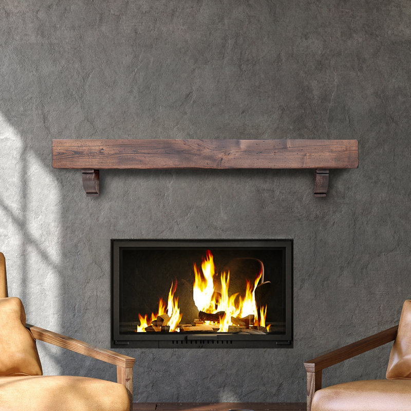 Breckenridge Fireplace Mantel, 72", Brown Wood