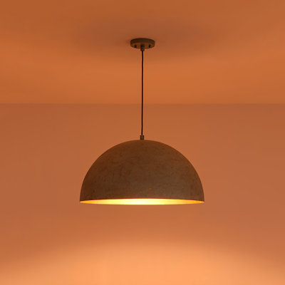 1 - Light Industrial Painta Distressed Metal Dome Pendant Light